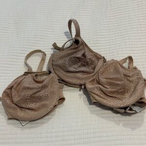 Chantelle Tan Lace Minimizer Underwire Bras